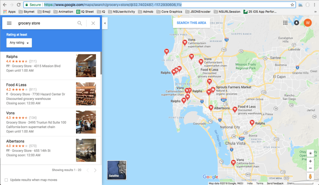 User locating nearby shops and services in Pakistan