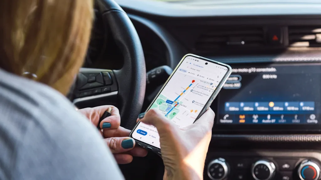 Customer searching for local business near me on smartphone