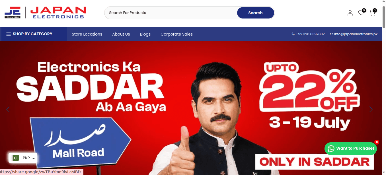 Japan Electronics is one of the Best Home Appliances & Electronics Store in Pakistan since 1984.